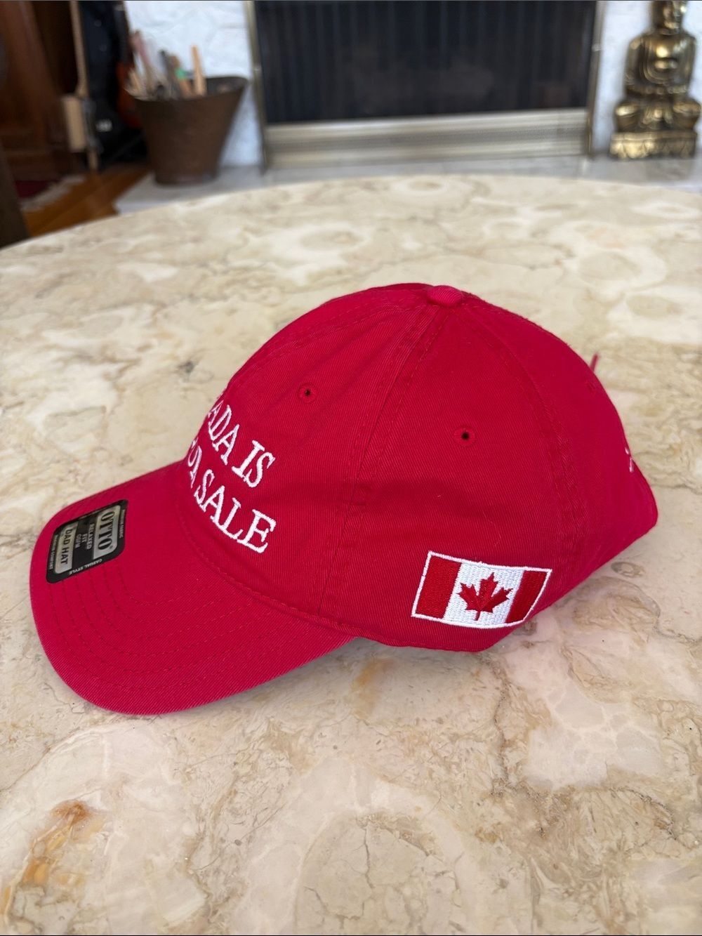 NWOT “Canada’s Not For Sale” Otto Dad Relaxed Fit Baseball Hat Red Adjustable - Picture 4 of 11